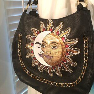 One of a Kind Sun Moon Sparkled Shoulder Bag - NEW